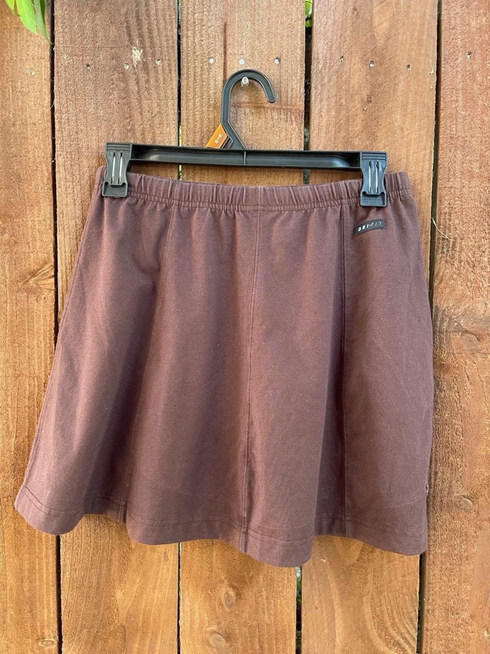 Nike Dri-Fit Brown Cotton Blend Sporty Skater Tennis Skirt, Drawstrings Sz Lg